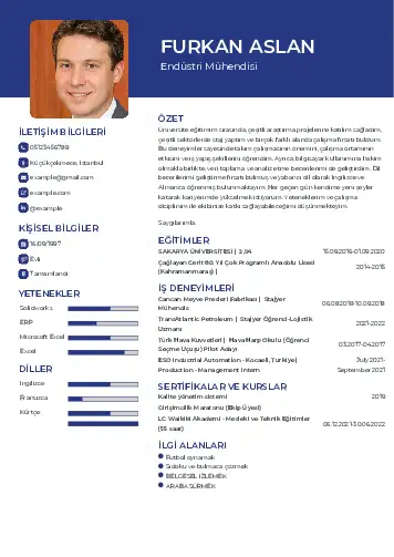 Endüstri Mühendisi CV Örnekleri cv indir
